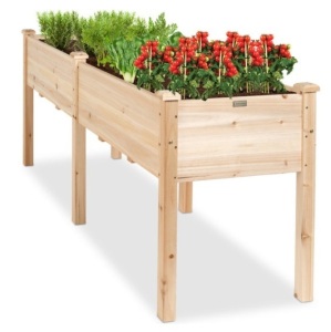 Raised Garden Bed, Elevated Wood Garden Planter Stand - 72x24x30in