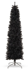 Black Artificial Pencil Holiday Christmas Tree, 6ft