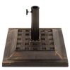 26lb Steel Square Patio Umbrella Base Stand, Basketweave Pattern