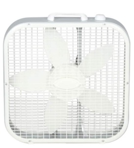 Lasko,Save-Smart Energy Efficient 20 in. 3 Speed White Box Fan with Built-In Carry, Like New, Retail -$26.98