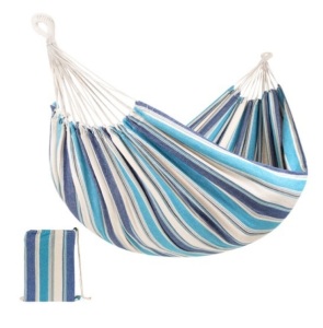 2-Person Brazilian-Style Double Hammock w/ Portable Carrying Bag, Ocean