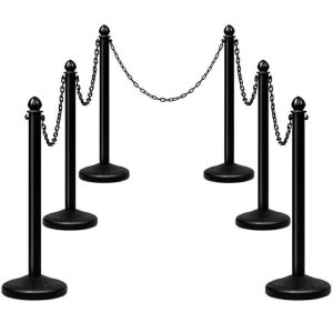 6-Piece Set of Plastic Stanchions - 39.5in, Chain