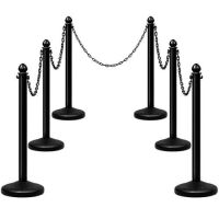 6-Piece Set of&nbsp;Plastic Stanchions - 39.5in, Chain