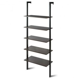 72" Wood Wall-Mounted Bookshelf with Metal Frame