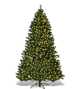 7 ft. Pre-Lit PVC Hinged Artificial Christmas Tree with 300 LED Lights, Appears New