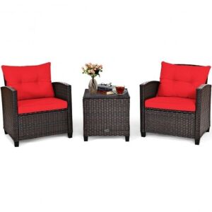 3-Piece Patio Rattan Furniture Set