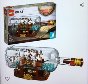 LEGO Ideas Ship in a Bottle 92177 Expert Building Kit, SnapTogether Model Ship, Collectible Display Set and Toy forAdults (962 Pieces), Multicolor,  New, Retail - $118.99