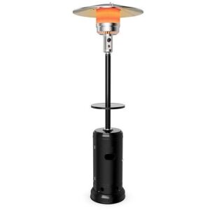 Outdoor Standing Propane Heater with Table & Wheels