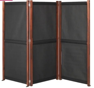 Privacy screen, outdoor, black/brown stained, Appears New