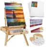 Portable Wooden French Easel w/ 32pc Beginners Kit