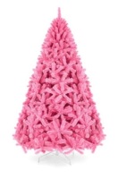 Pink Artificial Fir Christmas Tree w/ Foldable Stand, 6ft