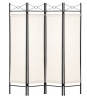 4-Panel Folding Privacy Screen Room Divider Decoration Accent, 6ft, White