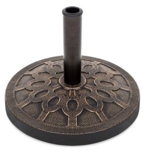 18in Round Patio Umbrella Base Stand w/ Rustic Finish