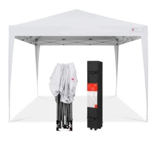 Outdoor Portable Pop Up Canopy Tent w/ Carrying Case, 10x10ft, White