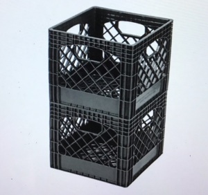 Juggernaut Storage 11" x 13" x 13" Black Milk Crate (Pack of 2), Like New, Retail - $28.82