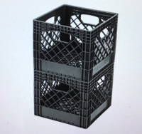 Juggernaut Storage 11" x 13" x 13" Black Milk Crate (Pack of 2), Like New, Retail - $28.82
