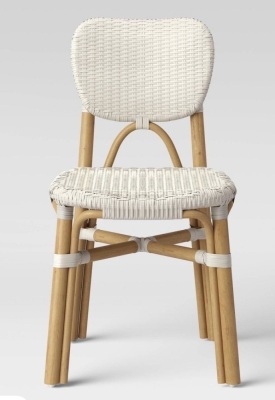 Canton Rattan and Woven Dining Chair White - Threshold, LOT of 2, LIke New, Retail - $150