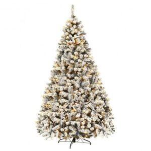 9' Pre-Lit Snow-Flocked Artificial Christmas Tree