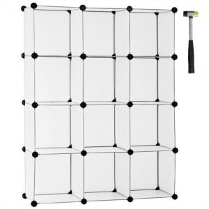 12-Cube Plastic Storage Organizer - White