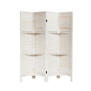 4-Panel Folding Room Divider with Shelves