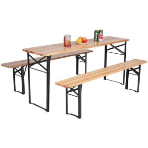 3-Piece Folding Wooden Picnic Table Set