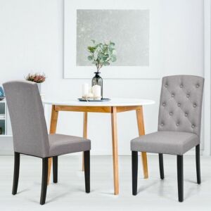 Set of (2) Wood/Fabric Accent Dining Chairs