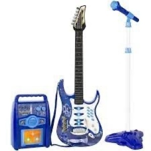 Kids Electric Guitar Toy Play Set w/ 6 Songs, Microphone, Amp