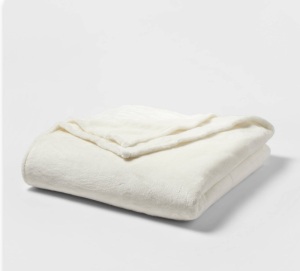 Full/Queen Microplush Bed Blanket Sour Cream - Threshold, Like New, Retail - $30