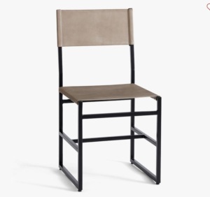 Pottery Barn, Hardy Leather Dining Chair, Bronze/Morrison Gray Leather, Like New, retail - $449