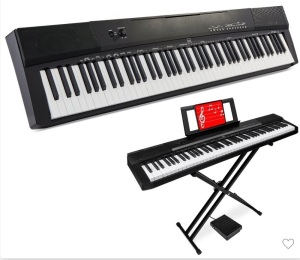 Best Choice Products 88-Key Full Size Digital Piano for AllExperience Levels w/Semi-Weighted Keys, Stand, Sustain Pedal, Like New, Retail - $229