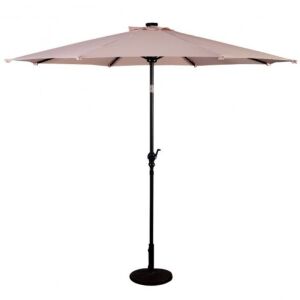 10' Patio Umbrella with LED Lights - Beige