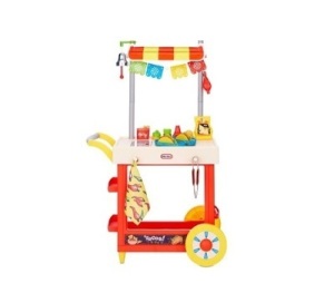 Little Tikes Ultimate Role Play Taco Cart with 25 Accessories and Chalkboard, Like New, retail - $74.99