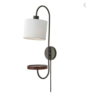 Pottery Barn ,Edward Wooden Plug-In Sconce, Bronze, Like New, Retail - $229