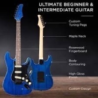 Beginner Electric Guitar Kit w/ Case, Tremolo Bar - 39in