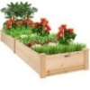 8x2ft Wooden Raised Garden Bed Planter for Garden, Lawn, Yard