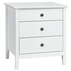 Nightstand Beside End Side Table Organizer with 3 Drawers