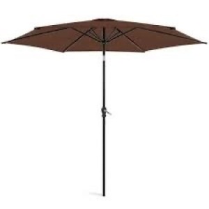 Outdoor Steel Market Patio Umbrella Decoration w/ Tilt, Crank Lift - 10ft