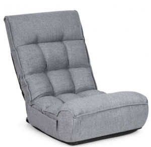 4-Position Adjustable Floor Chair Folding Lazy Sofa-Gray, Appears New, Retail $193.13