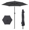 Outdoor Market Patio Umbrella w/ Push Button Tilt, Crank Lift - 7.5ft