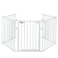 115" 5-Panel Adjustable&nbsp;Fireplace Fence-White
