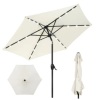 Outdoor Solar Patio Umbrella w/ Push Button Tilt, Crank Lift - 7.5ft