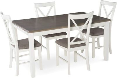 Powell Furniture Jane 5 Piece Dining Set, White