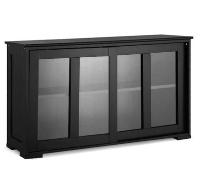 1-Piece Black Storage Cabinet Sideboard Buffet, Appears New, Retail $213.19