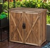 2.5 X 2 Ft Outdoor Wooden Storage Cabinet With Double Doors -Brown, Appears New