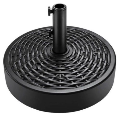 Plastic Faux Wicker Patio Umbrella Base Accessory w/ 2 Adjustment Knobs