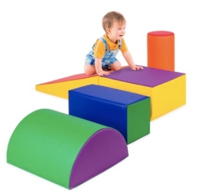 5-Piece Kids Climb & Crawl Soft Foam Shapes Structure Playset