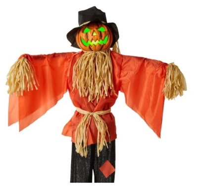 Husker The Corn Keeper Animatronic Scarecrow Halloween Decor w/ LED Eyes