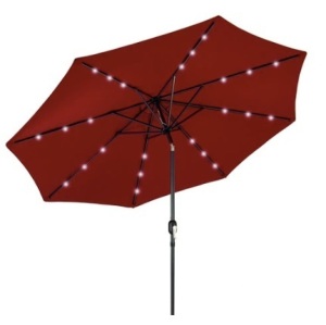 Solar LED Lighted Patio Umbrella w/ Tilt Adjustment, UV-Resistance - 10ft