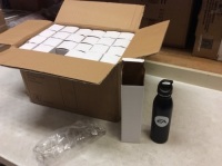 Case of (24)&nbsp;h2go EA Single Wall Stainless Water Bottle with Threaded Lid, 24 oz, Matte Black - New