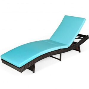 Adjustable Patio Lounge Chair with Cushion